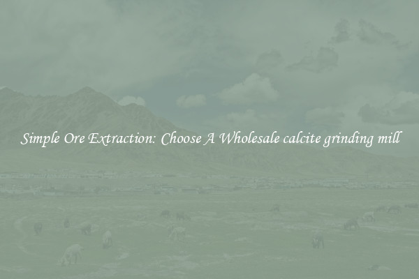 Simple Ore Extraction: Choose A Wholesale calcite grinding mill