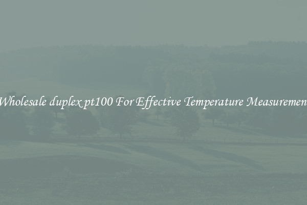 Wholesale duplex pt100 For Effective Temperature Measurement