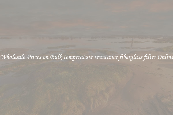 Wholesale Prices on Bulk temperature resistance fiberglass filter Online