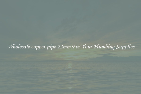Wholesale copper pipe 22mm For Your Plumbing Supplies