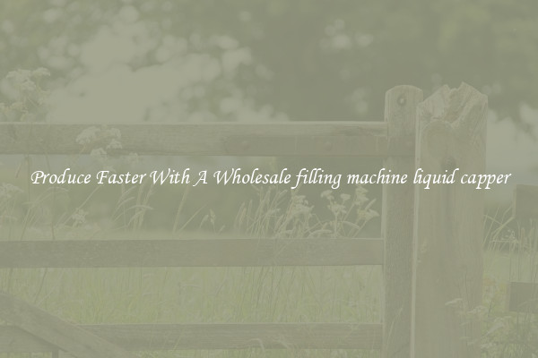 Produce Faster With A Wholesale filling machine liquid capper