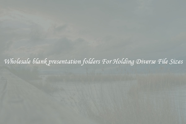 Wholesale blank presentation folders For Holding Diverse File Sizes