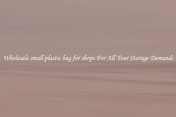 Wholesale small plastic bag for shops For All Your Storage Demands