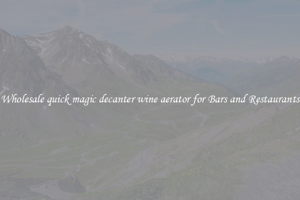 Wholesale quick magic decanter wine aerator for Bars and Restaurants